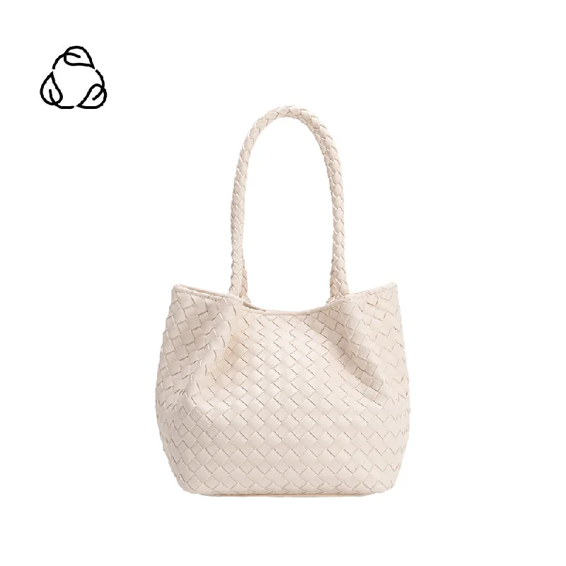 Anahi Ivory Recycled Vegan Woven Top Handle Bag