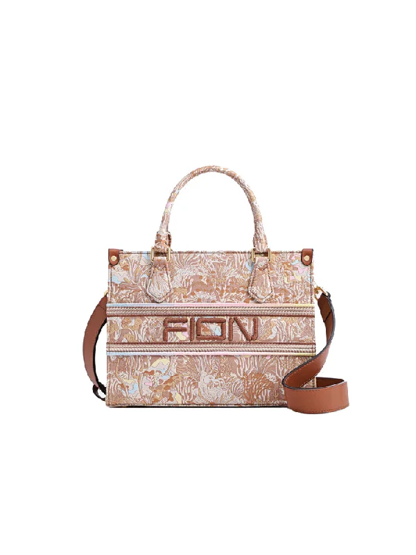 Fresco Jacquard with Leather Medium Tote bag