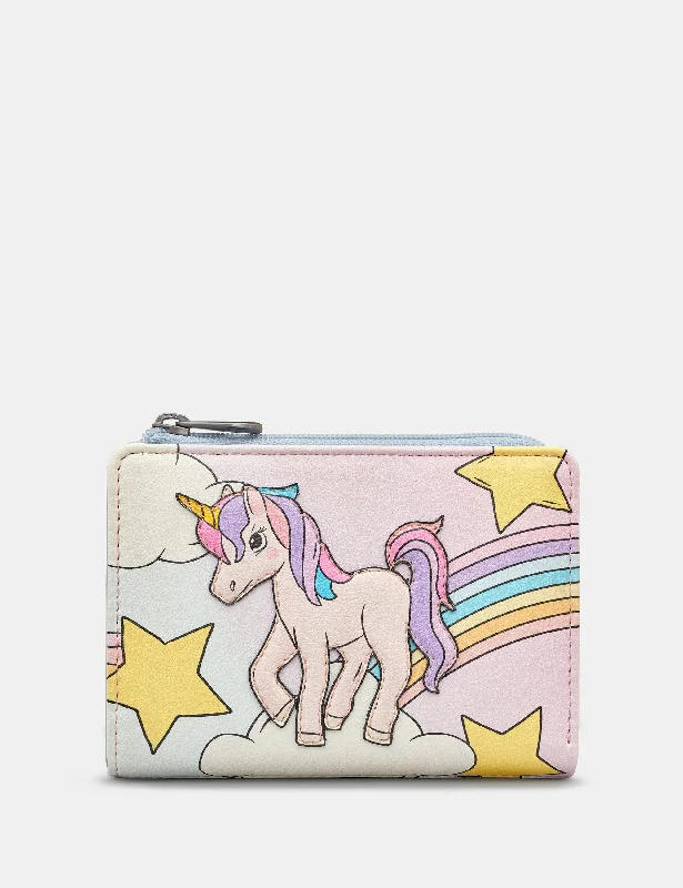 Magical Unicorn Leather Flap Over Purse