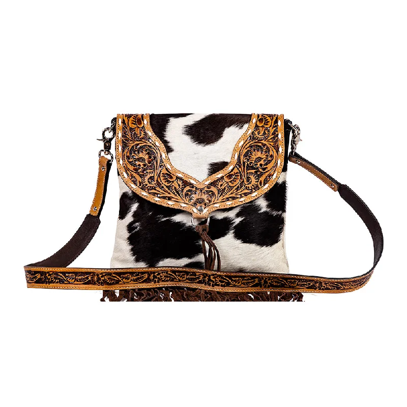 Saba Trail Hand-Tooled Bag In Light & Dark