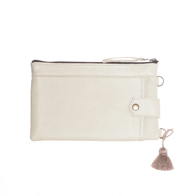 EVERYTHING CLUTCH - FULL LEATHER - BONE