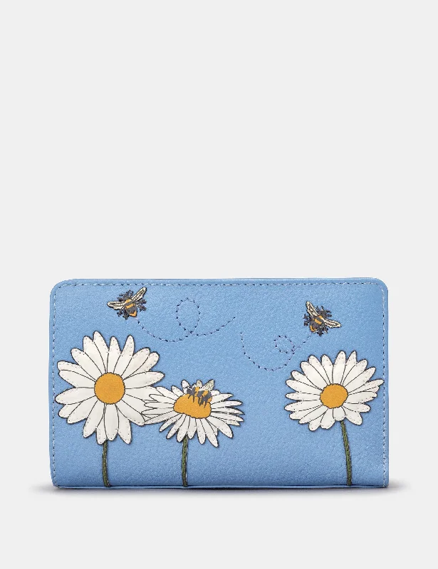 Bee Happy Blue Leather Oxford Purse