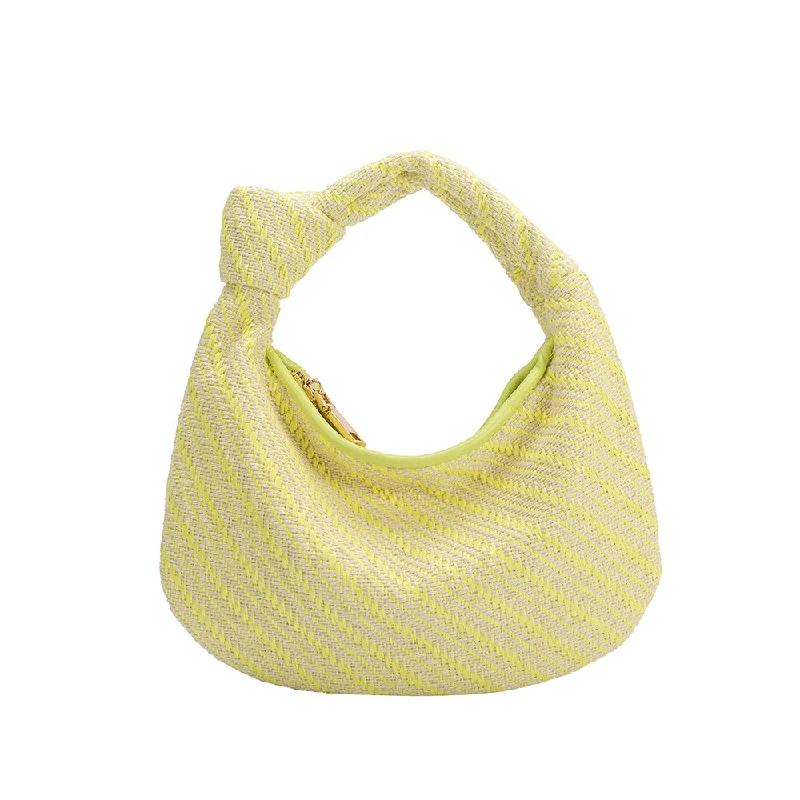 Cher Yellow Raffia Small Top Handle Bag - FINAL SALE