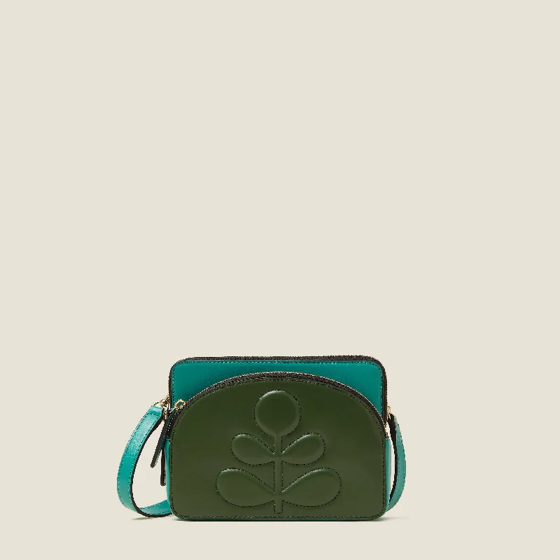 Portia East Crossbody - Embossed Stem Turquoise