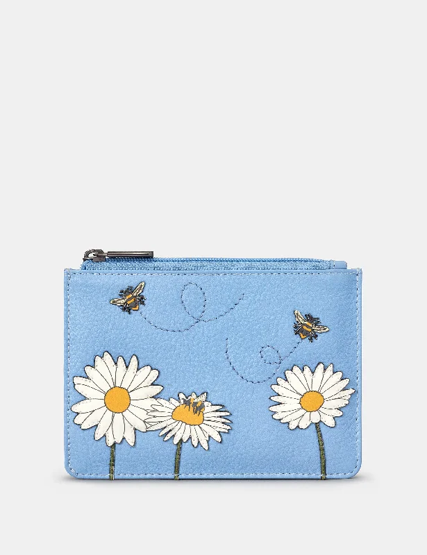 Bee Happy Blue Leather Franklin Purse