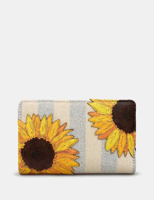 Sunflower Bloom Leather And Canvas Oxford Purse