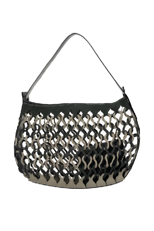 The Interlocking Leather Bag Black and Grey