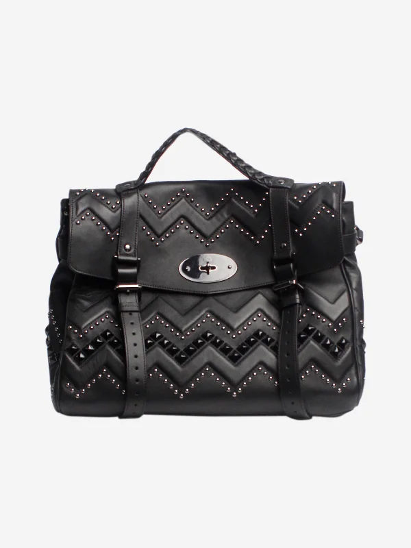 Black studded Alexa satchel bag