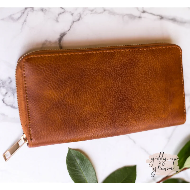 Tan Zip-Around Wallet