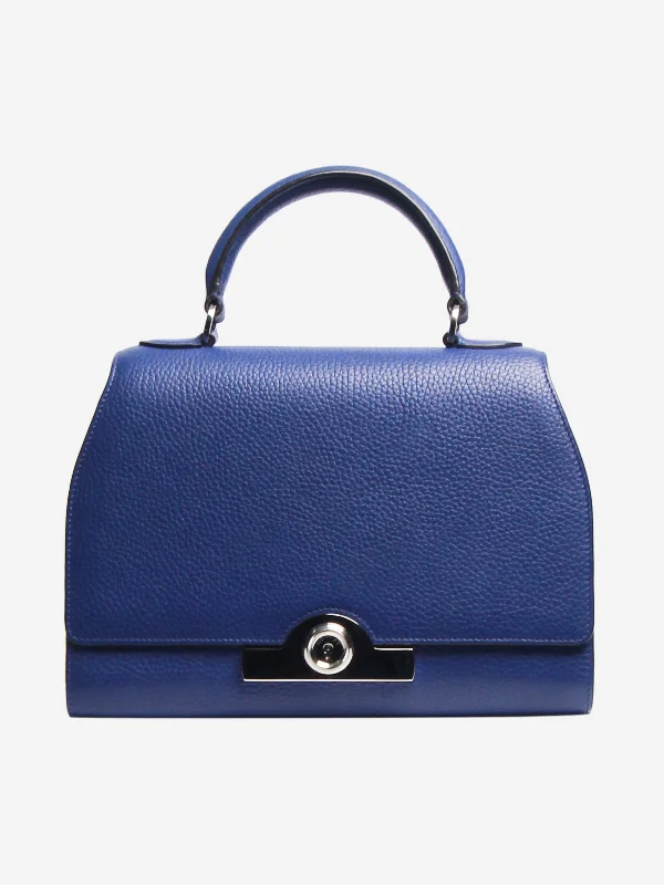 Royal blue Réjane leather shoulder bag