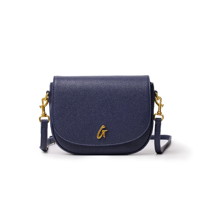 MEDIUM PEBBLE SHOULDER BAG - NAVY