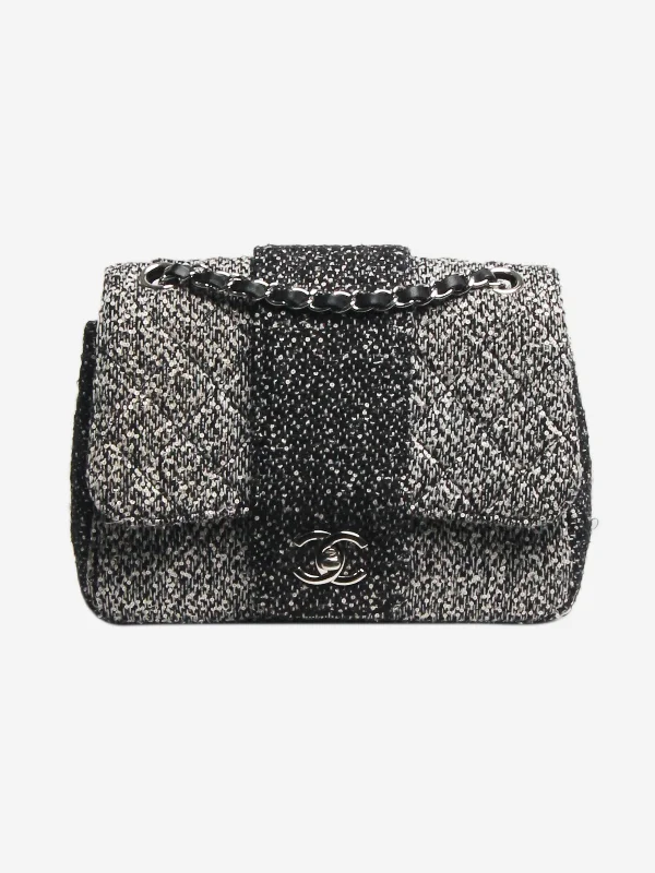 Chanel Black boucle and sequin 2015-2016 flap bag