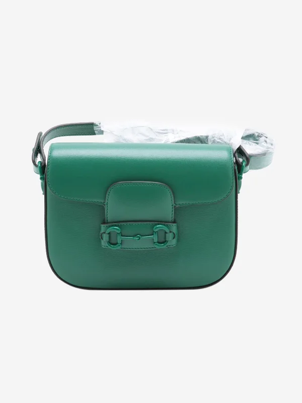 Green Horsebit 1955 leather shoulder bag