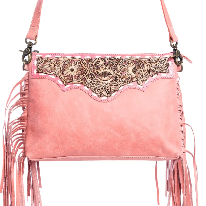 Chaparral Ridge Hand-Tooled Bag In Pink