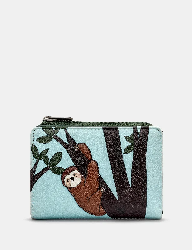 Sloth Flap Over Leather Purse