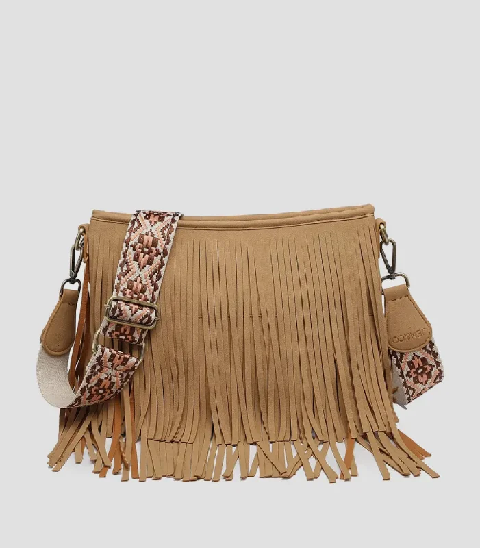 Jen and Co Sadie Suede Fringe Crossbody