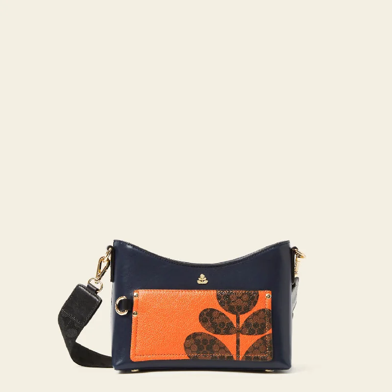 Carrymin Crossbody - Navy Puzzle Flower