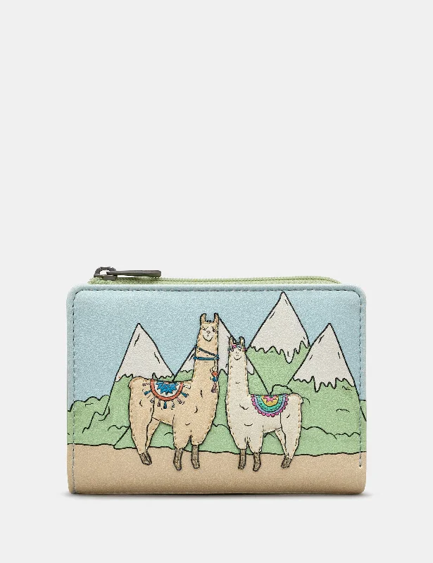 Llamas Flap Over Leather Purse