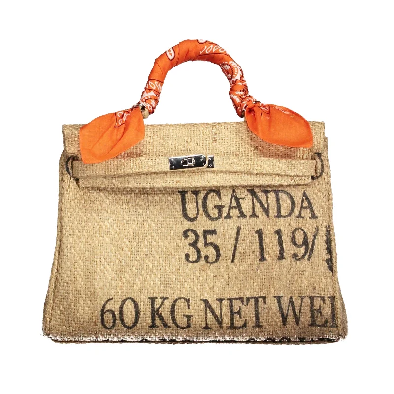 Kelly Style Coffee Jute Handbag