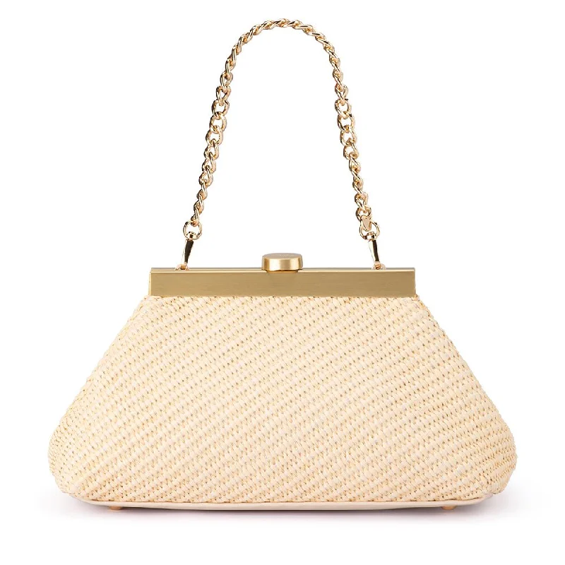 HANNA Woven  Straw Clutch