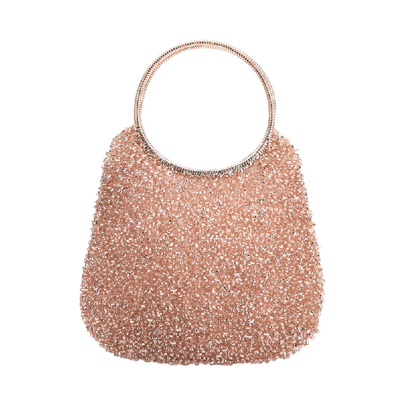 Tiffany Champagne Crochet Jelly Top Handle Bag - FINAL SALE