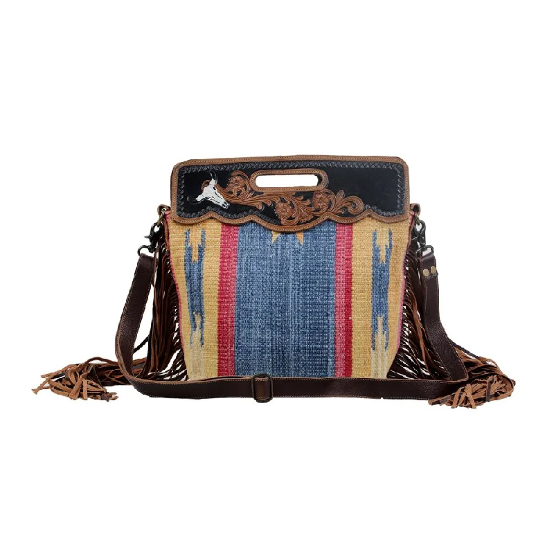 BLUE STREAM HAND TOOLED BAG