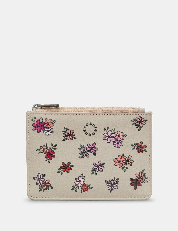 Ditsy Floral Leather Zip Top Purse